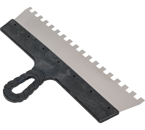 Изображение товара Шпатель Политех Lux нержавеющая сталь, 350 мм, зубцы 10x10 мм 1043359