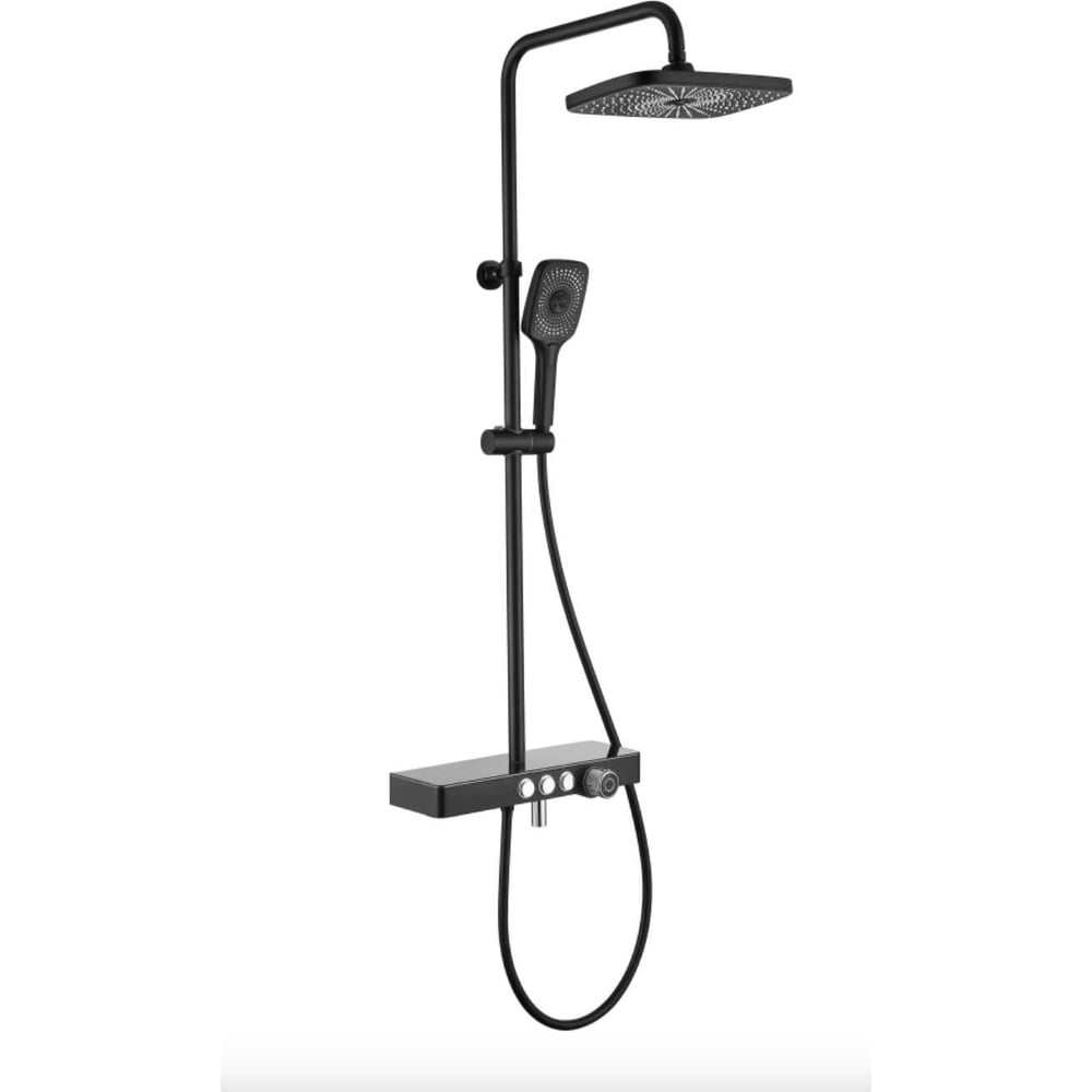 Изображение товара Душевая система MELANA из нержавеющей стали с тропическим душем, черная, современный стиль