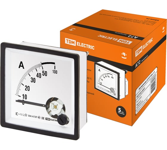 Изображение товара Амперметр TDM ELECTRIC А72П 50А-1,5 SQ1102-0081