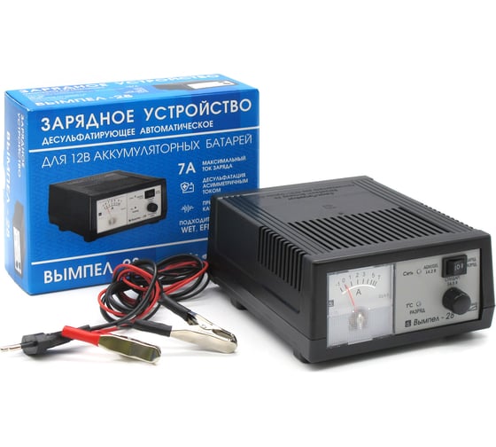 Изображение товара Десульфатирующее зарядное устройство Вымпел 28 автомат 0-7 А, 12 В, стрел. амперметр 2228