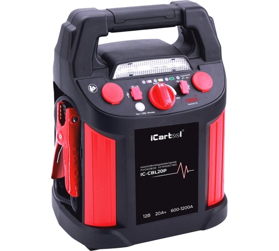Изображение товара Пусковое устройство с компрессором iCarTool 12 В, 20 000 мАч, 600/1200 А IC-CBL20P