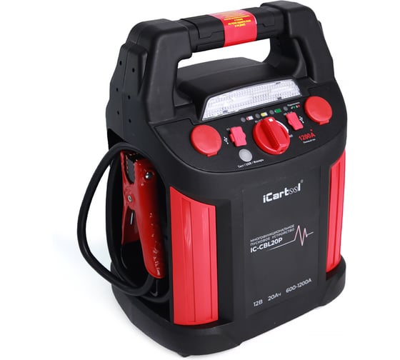 Изображение товара Пусковое устройство с компрессором iCarTool 12 В, 20 000 мАч, 600/1200 А IC-CBL20P