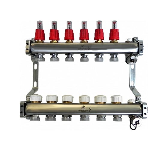 Изображение товара Коллекторный блок для теплого пола 1x3/4EU отв.-6 Gekon GK 72106