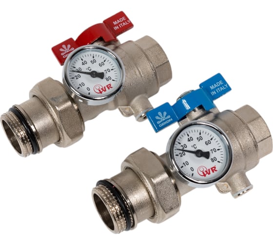 Изображение товара Комплект шаровых кранов 1 для коллекторов Gekon GK 79181