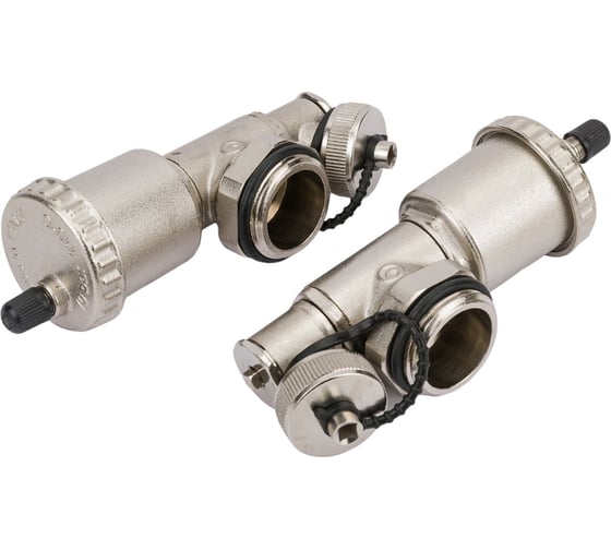 Изображение товара Комплект с автоматическим воздухоотводчиком и сливным краном Gekon в комплекте ДВА концевых элемента GK 7591