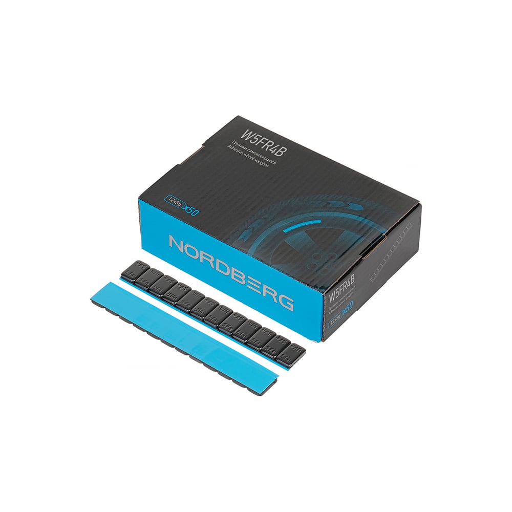 Изображение товара Самоклеющиеся грузики NORDBERG 12x5 г для балансировки колес