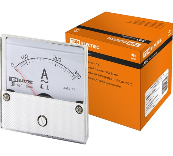 Изображение товара Амперметр TDM ELECTRIC А80 300А/5А-2,5, поверенный SQ1102-0245