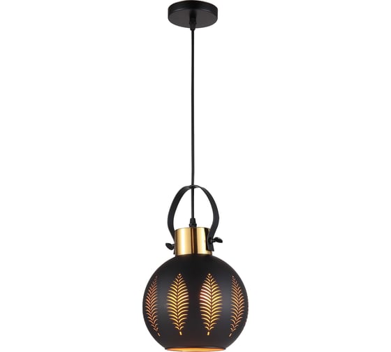 Изображение товара Подвесная люстра De Fran Е27 220В 1*60Вт Лист, черный+золото MBK+SGD, металл/стекло d20*h32cm, SP-0807