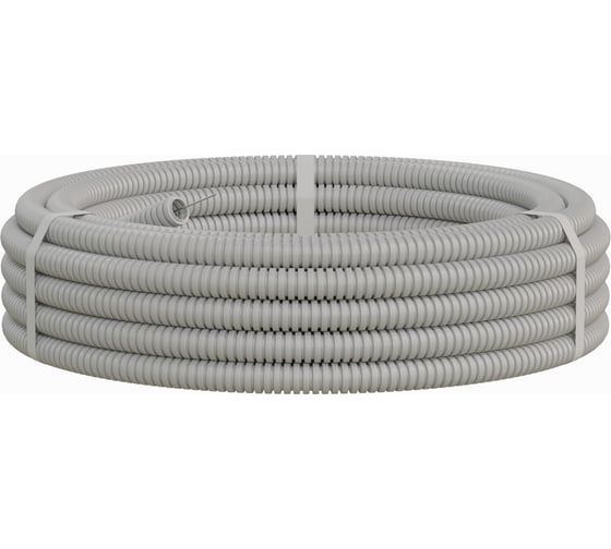 Изображение товара Труба ПВХ Экопласт гофрированная легкая, с зондом диаметр 20 мм, 10м 10120-10B