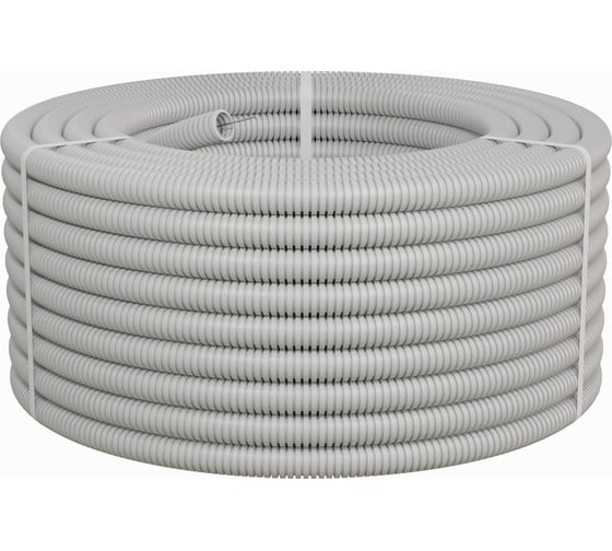 Изображение товара Труба ПВХ Экопласт гофрированная легкая, с зондом диаметр 25 мм, 10м 10125-10B