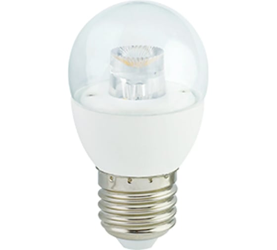 Изображение товара Светодиодная лампа Ecola Globe led premium 7,0w g45, 220v, e27, 2700k, прозрачный, шар, с линзой, композит, 75x45 K7FW70ELC