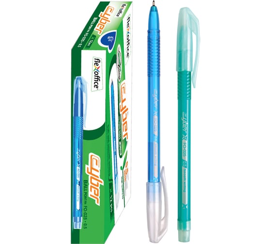 Изображение товара Шариковая ручка Flexoffice cyber синяя, 12 шт. FO-025 BLUE