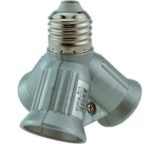 Изображение товара Переходник Ecola Base с цоколя e27 на 3хe27, серебряный A7W37SEAY