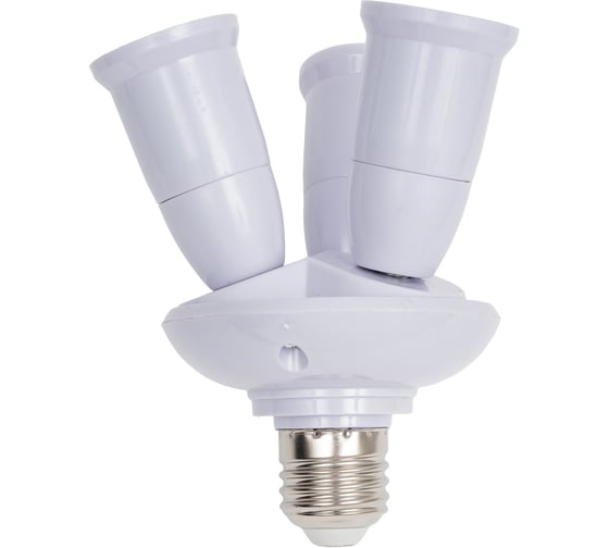 Изображение товара Переходник Ecola Base с цоколя e27 на 3хe27, узкий, белый A7Y37WEAY