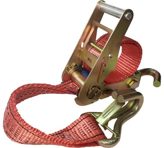 Изображение товара Стяжной ремень UVE 2,5/5,0 тн, 1 м, трещотка с крюком, крюк с фиксатором RS2-50-5000-1-FixAuto