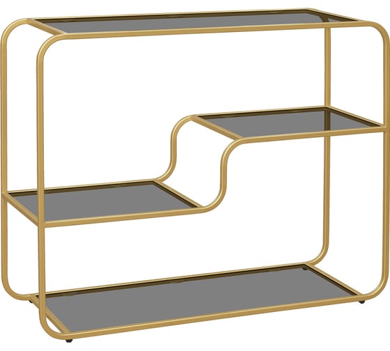 Изображение товара Консоль GreenWeen SIENA золотой каркас, столешница тонированное стекло, 1000x350x810 мм GW-SIENA-KONS-1000G-TG