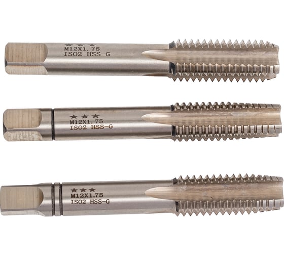 Изображение товара Ручной метчик D.BOR HSS-G DIN 352 тип N, 3 пр., M12x1.75 9G10M12-1702D