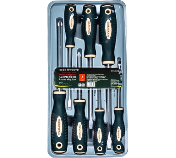 Изображение товара Набор магнитных отверток Rockforce Profi S2, 7 предметов RF-20713(28245)