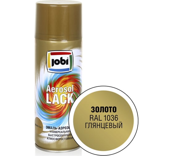Изображение товара Аэрозольная эмаль JOBI металлик золото RAL 1036 520 мл 32270