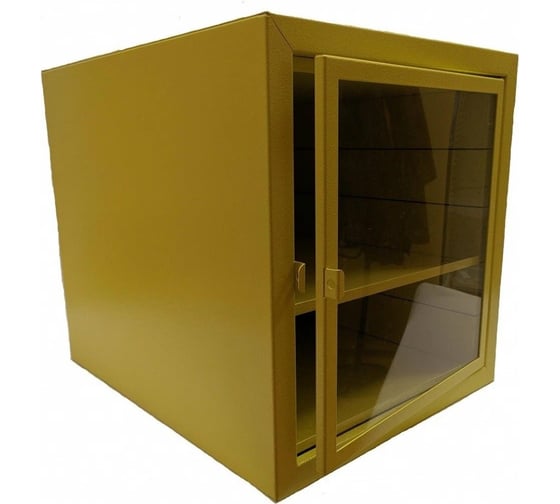 Изображение товара Секция модульного шкафа Точка Безопасности стальная с крюками для замков и полкой, 490x460x560 мм, желтый gwrМОД3