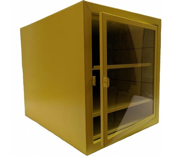 Изображение товара Секция модульного шкафа Точка Безопасности стальная с 2 полками, сталь 1.5 мм, 490x460x560 мм, желтый gwrМОД1