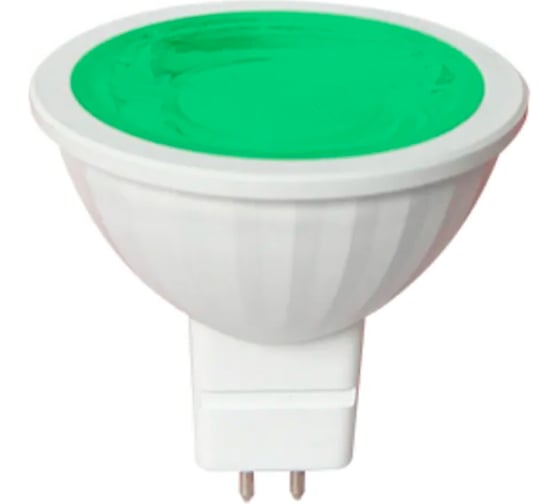 Изображение товара Светодиодная лампа Ecola Mr16 led color 9,0w, 220v, gu5.3, green, зеленый, насыщенный цвет, прозрачная, 47x50 M2CG90ELT