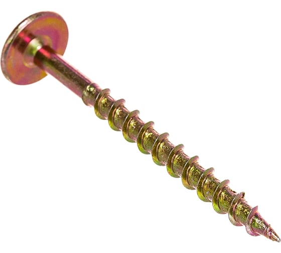 Изображение товара Отделочный саморез HIMTEX проф. Wood-Plate желт. тарельчатая голова 3,8х45, 500 шт. 3845WPH