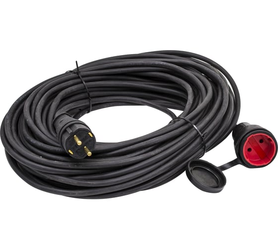 Изображение товара Силовой удлинитель Very 1 розетка, каучук, IP44, морозостойкий КГ 2x2,5мм², 16А, 3,7кВт, без заземления, 30м, 89-0-161