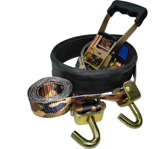 Изображение товара Ремень крепления колес автомобиля UVE крюки поворотные, контроллер резиновый, камуфляж RA-50-5000-3-swh-rc-multicam