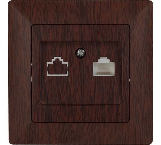 Изображение товара Информационная розетка Intro 430310 RJ45, СУ, Solo, венге Б0043387