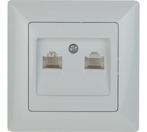 Изображение товара Информационная розетка Intro 430401 2хRJ45, СУ, Solo, белый 24 Б0043389