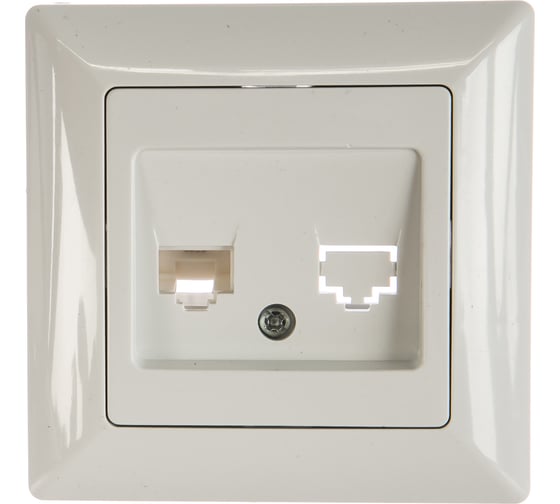 Изображение товара Телефонная розетка Intro 430201 RJ11, СУ, Solo, белый Б0043375