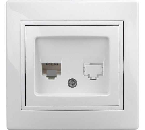 Изображение товара Телефонная розетка Intro 1-302-01 RJ11, IP20, СУ, Plano, белый Б0027619