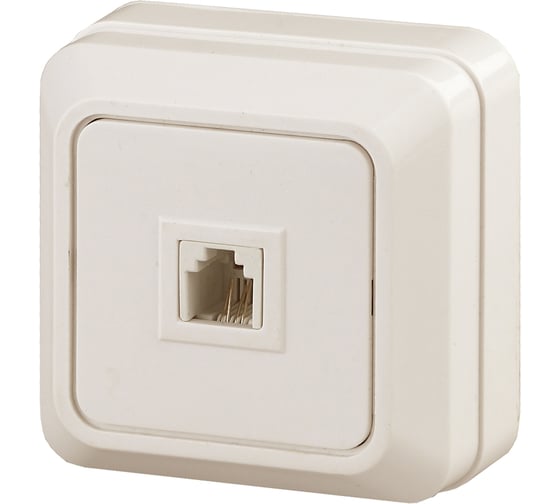 Изображение товара Телефонная розетка Intro 230202 RJ11, IP20, ОУ, Quadro, слоновая кость Б0027662