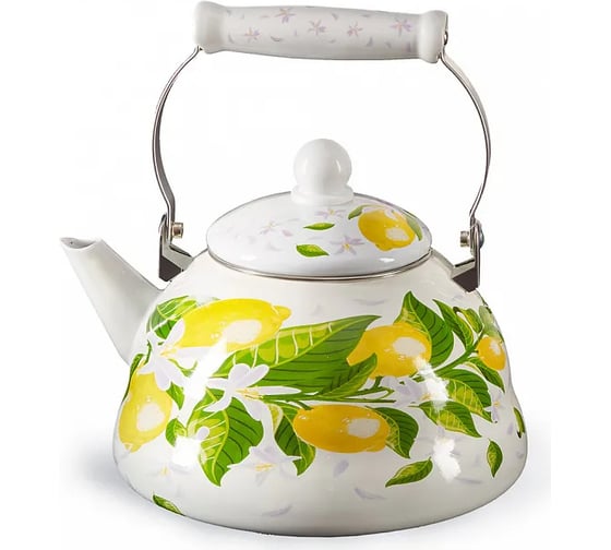 Изображение товара Эмалированный чайник с керамической ручкой MetaLLoni EM-301x1/62 3 л, Лимоны Р1-00004197