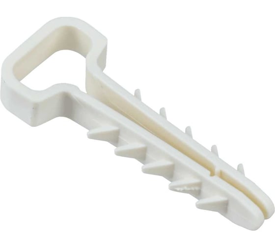 Изображение товара Дюбель-хомут IEK 6x14 мм, для плоского кабеля, нейлон, белый, 100 шт. UDH14-06-14-100-K01
