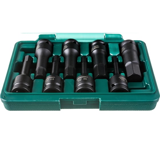 Изображение товара Набор шестигранных ударных головок (8 пр; 1/2"; H5-H19) Jonnesway 48064