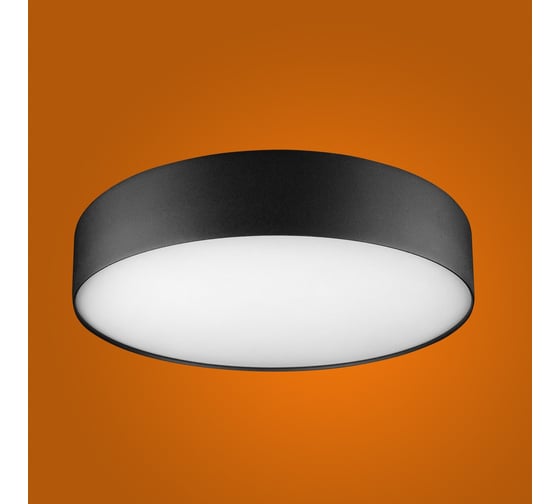 Изображение товара Потолочный светодиодный светильник iSVET 36Вт, круглый накладной, алюминиевый корпус, черный, нейтральный белый свет 4000К NST-102-3-5