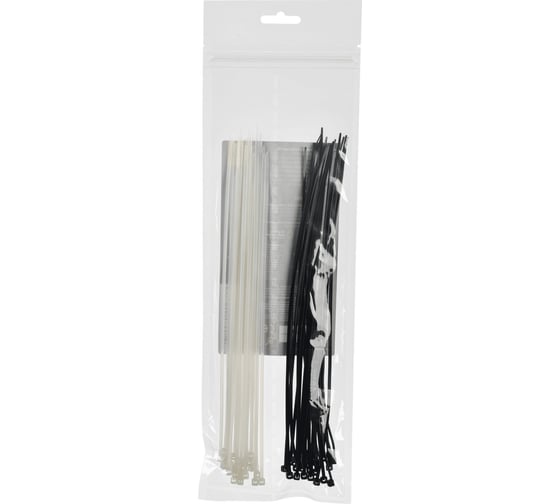 Изображение товара Набор хомутов IEK 2,5x250 мм, 25 белых и 25 черных, всего 50 шт. UNH35-N04-050