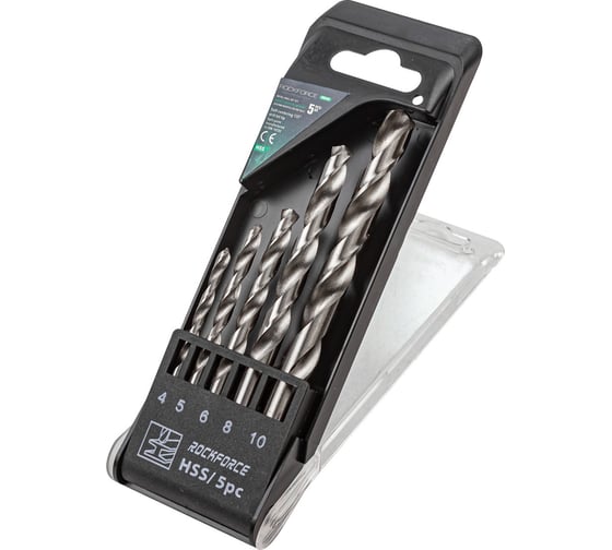 Изображение товара Набор сверл по металлу (5 пр, 4-10 мм) в пластиковом футляре ROCKFORCE RF-DBS05(29131)