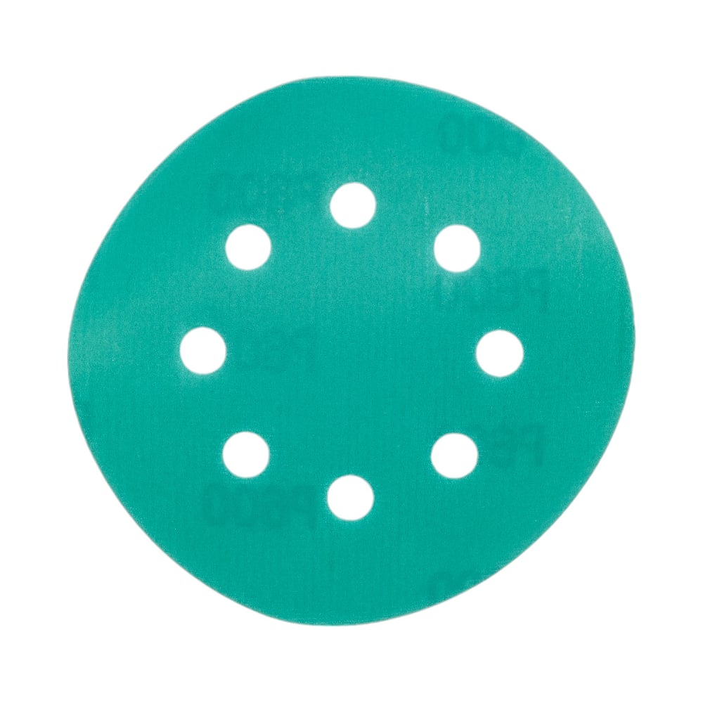 Изображение товара Диск абразивный с липучкой DTC-Film green 125 мм 8 отверстий зерно P600 10 шт