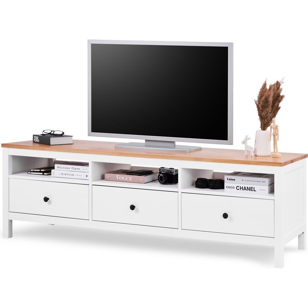 Изображение товара ТВ-тумба Лузалес КЫМÖР 183х57х47 белый/светло-коричневый