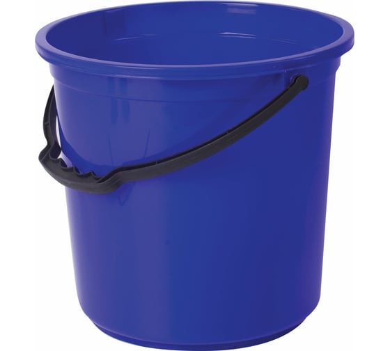 Изображение товара Пластиковое пищевое ведро ЛАЙМА 12 л, без крышки с узором, цвет синий, мерная шкала 603894