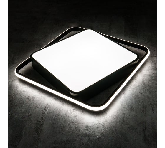 Изображение товара Потолочный светильник iSVET с пультом управления led, , люстра, светодиодный ночник накладной черный 90Вт ACL-106-1-4