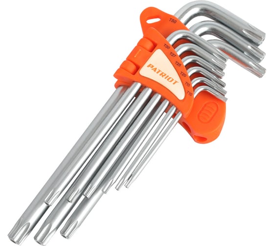 Изображение товара Набор ключей PATRIOT SKТ-9L, TORX, длинные, T10-T50, CRV, 9 шт 350002007