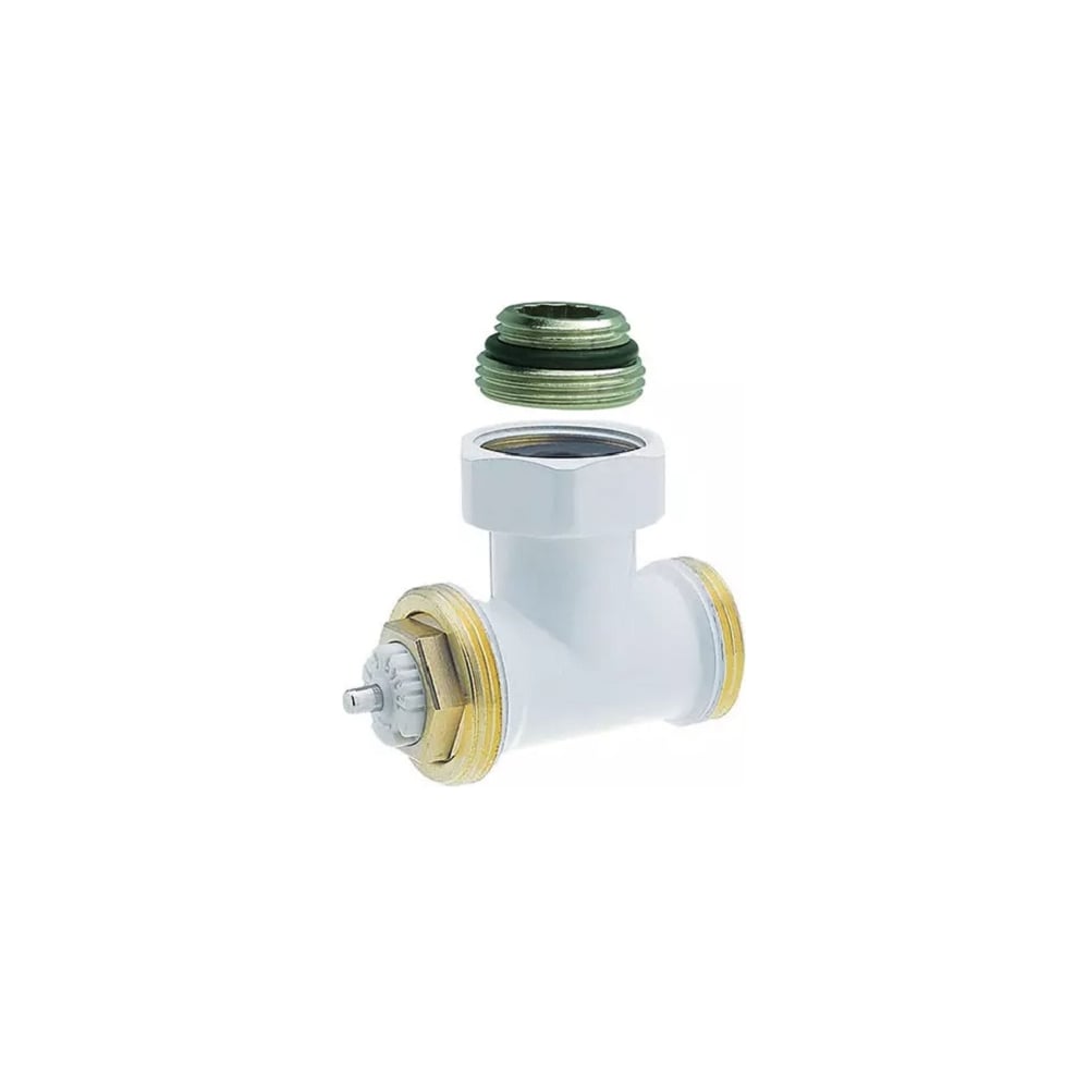Изображение товара Термостатический угловой вентиль GUARDO ( Hummel Designtechnik) 3/4НРx1/2НР (под евроконус, накидная гайка с ниппелем), белый 2480853590