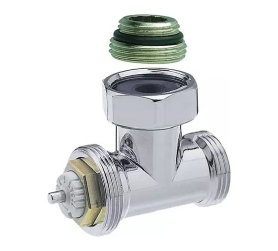 Изображение товара Термостатический угловой вентиль GUARDO ( Hummel Designtechnik) 3/4НРx1/2НР (под евроконус, накидная гайка с ниппелем), хром 2480853502