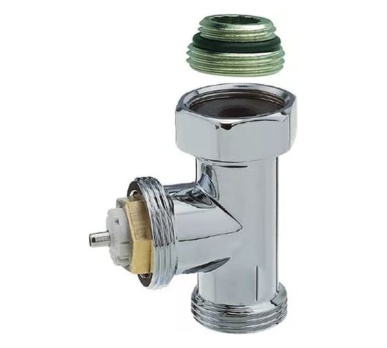 Изображение товара Термостатический прямой вентиль GUARDO ( Hummel Designtechnik) 3/4НРx1/2НР (под евроконус, накидная гайка с ниппелем), хром 2480353502