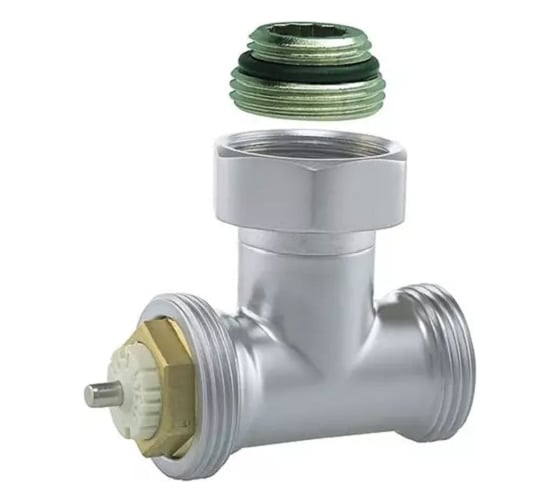 Изображение товара Термостатический угловой вентиль GUARDO ( Hummel Designtechnik) 3/4НРx1/2НР (под евроконус, накидная гайка с ниппелем), матовый хром 2480853560