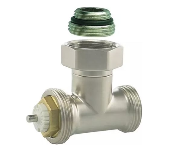 Изображение товара Термостатический угловой вентиль GUARDO ( Hummel Designtechnik) 3/4НРx1/2НР (под евроконус, накидная гайка с ниппелем), матовый никель 2480853580